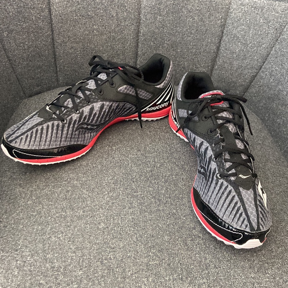 Saucony Kilkenny XC 4Spike Black/Gray/ Red Men’s Running Athletic Shoes Size 9 - Picture 5 of 7